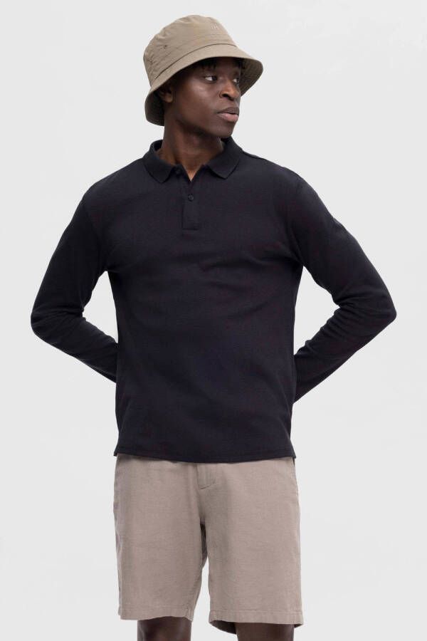 SELECTED HOMME slim fit polo SLHSLIM-TOULOUSE zwart