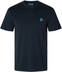 SELECTED HOMME slim fit T-shirt met logo sky captain