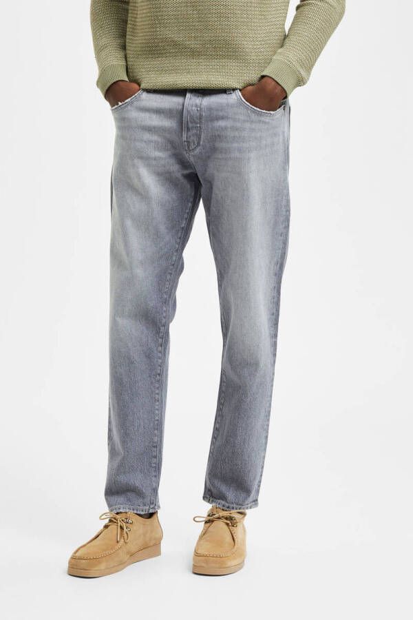 SELECTED HOMME slim tapered fit jeans SLHTOBY grey denim