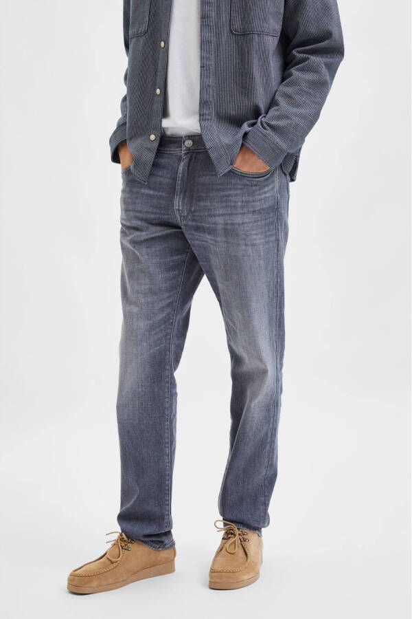 SELECTED HOMME straight fit jeans SLHSCOTT light grey denim
