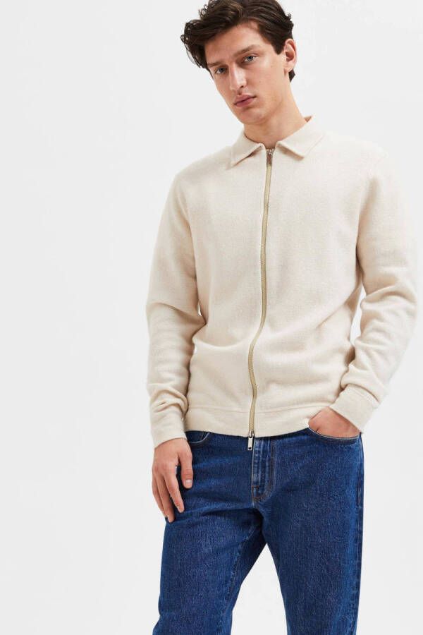 SELECTED HOMME wollen vest SLHBELO oatmeal