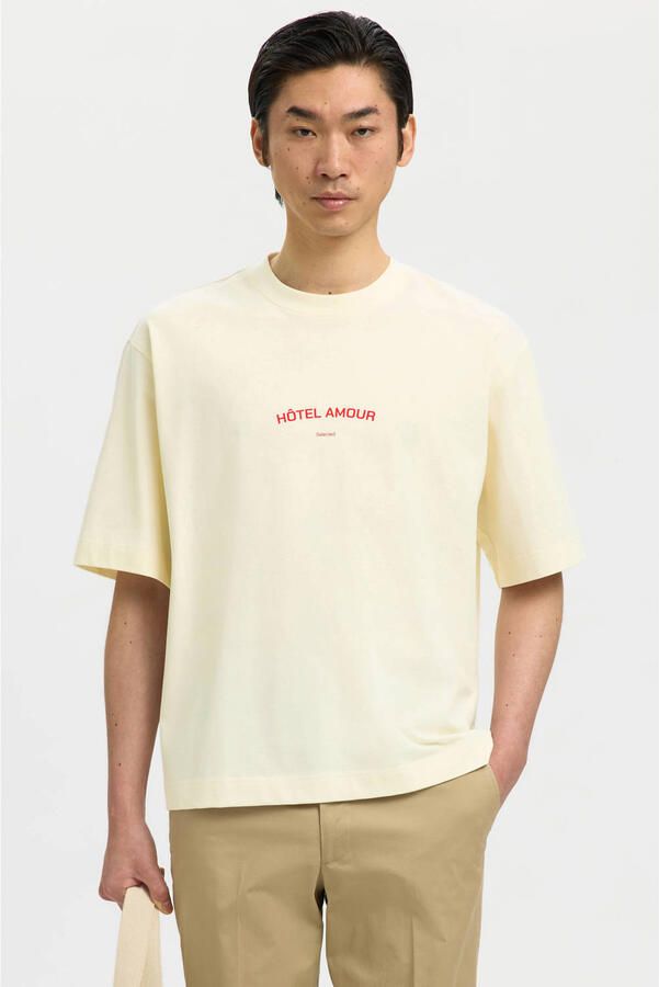 Selected boxy T-shirt met backprint