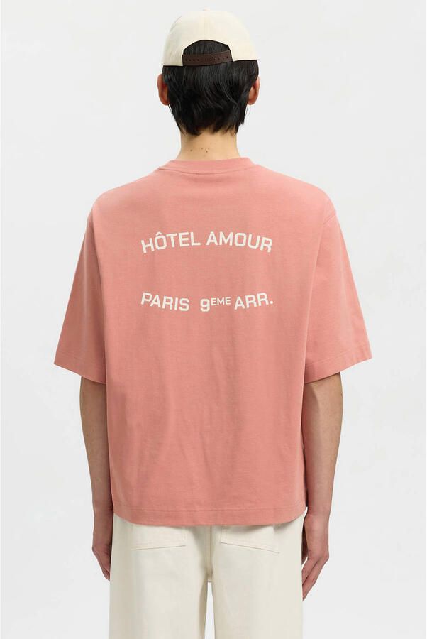Selected boxy T-shirt met backprint roze - Foto 2