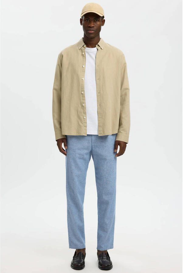Selected Homme Slim tapered fit broek met tunnelkoord model 'Brody' - Foto 2