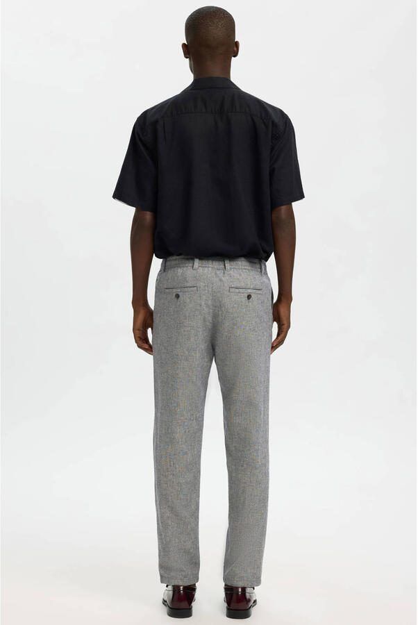 Selected Homme slim fit broek van mix van katoen en linnen model 'BRODY' - Foto 3