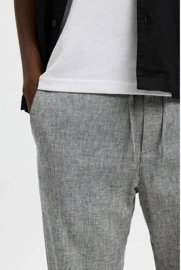 Selected Homme slim fit broek van mix van katoen en linnen model 'BRODY' - Foto 2