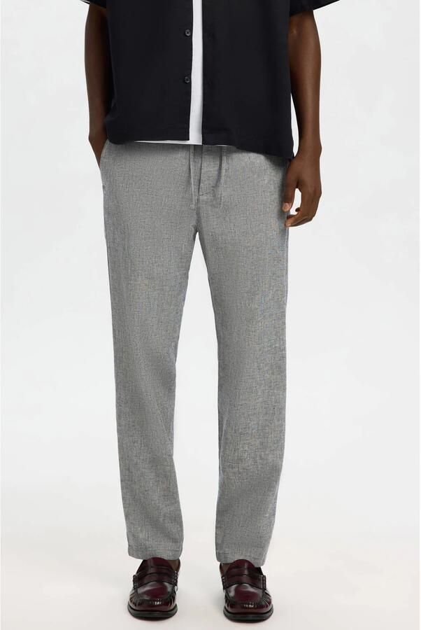 Selected Homme slim fit broek van mix van katoen en linnen model 'BRODY'