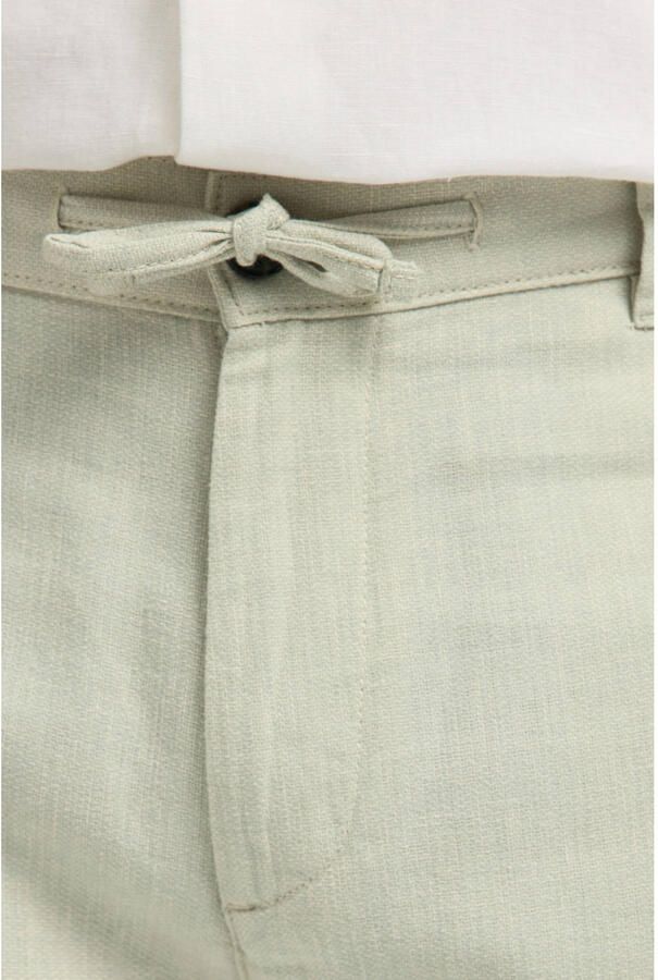 Selected BRODY slim tapered chino met linnen lichtgroen - Foto 2