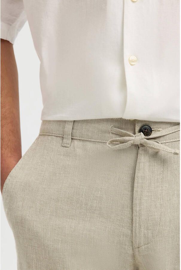 Selected Homme slim fit broek van mix van katoen en linnen model 'BRODY' - Foto 2