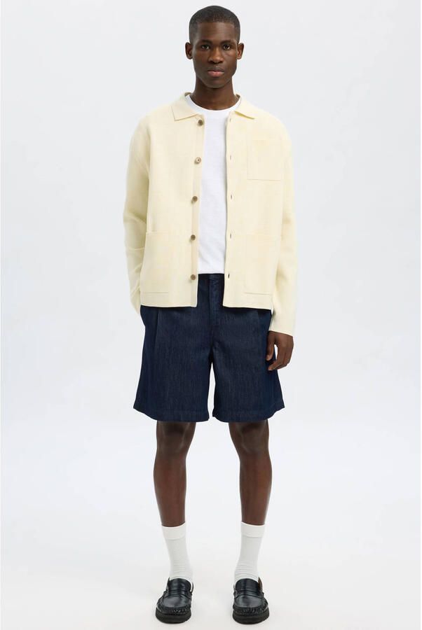 Selected denim loose short dark blue denim - Foto 3