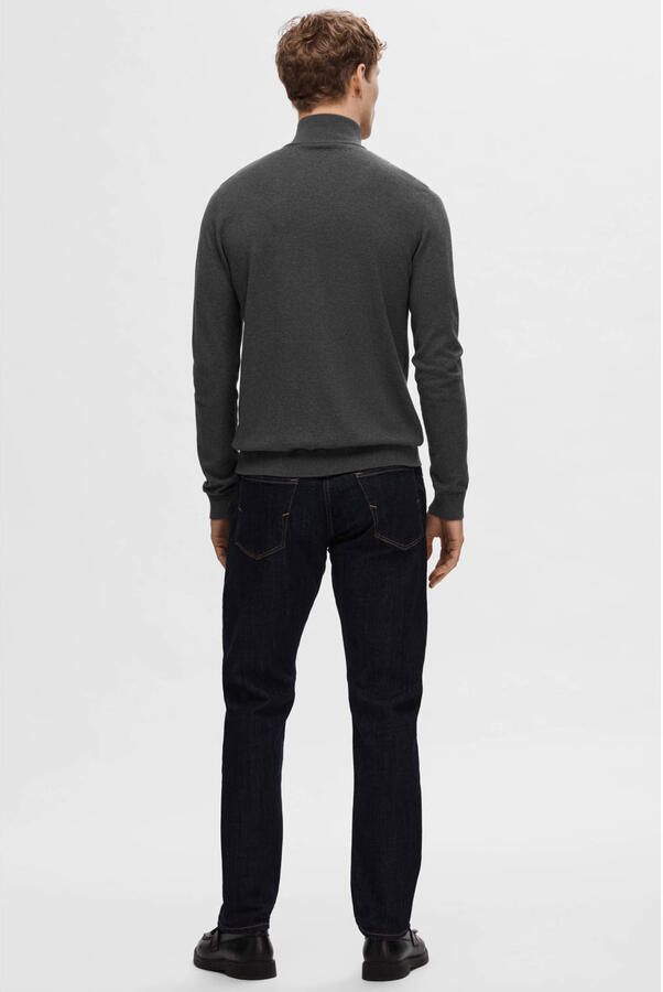Selected Regular fit gebreid jack van puur katoen model 'BERG' - Foto 3
