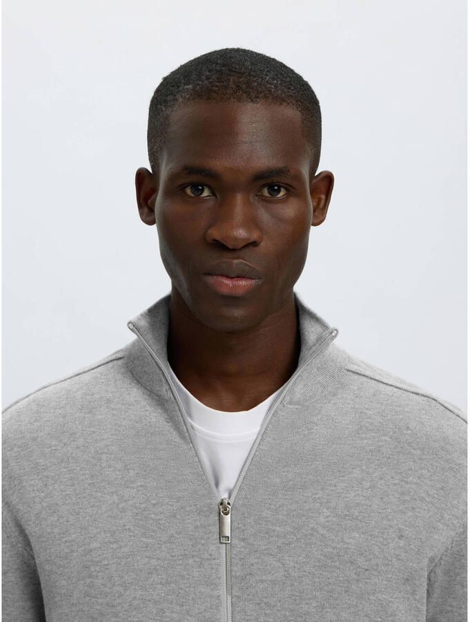 Selected Homme Regular fit gebreid jack van puur katoen model 'BERG' - Foto 2