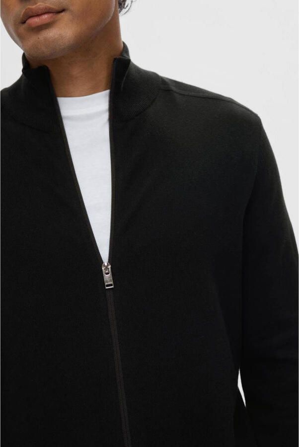 Selected Homme Regular fit gebreid jack van puur katoen model 'BERG' - Foto 3