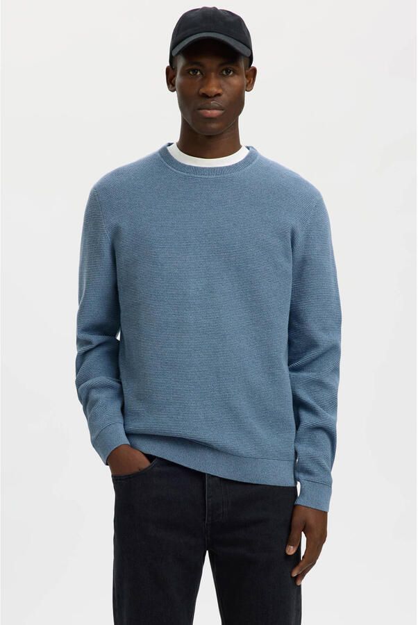Selected Homme Regular fit pullover van puur biologisch katoen model 'ROSS'