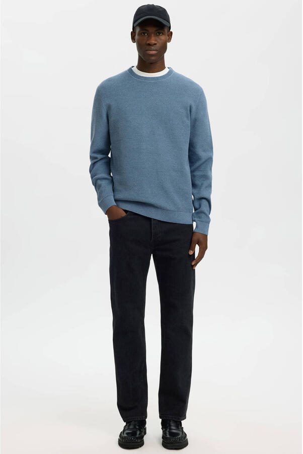 Selected Homme Regular fit pullover van 100% biologisch katoen model 'ROSS' - Foto 3
