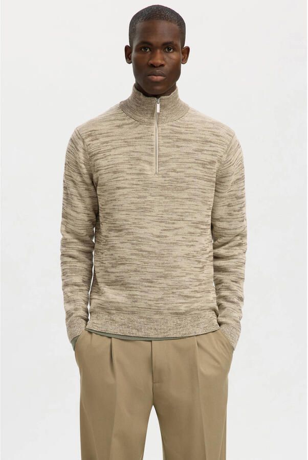 Selected gebreide trui taupe