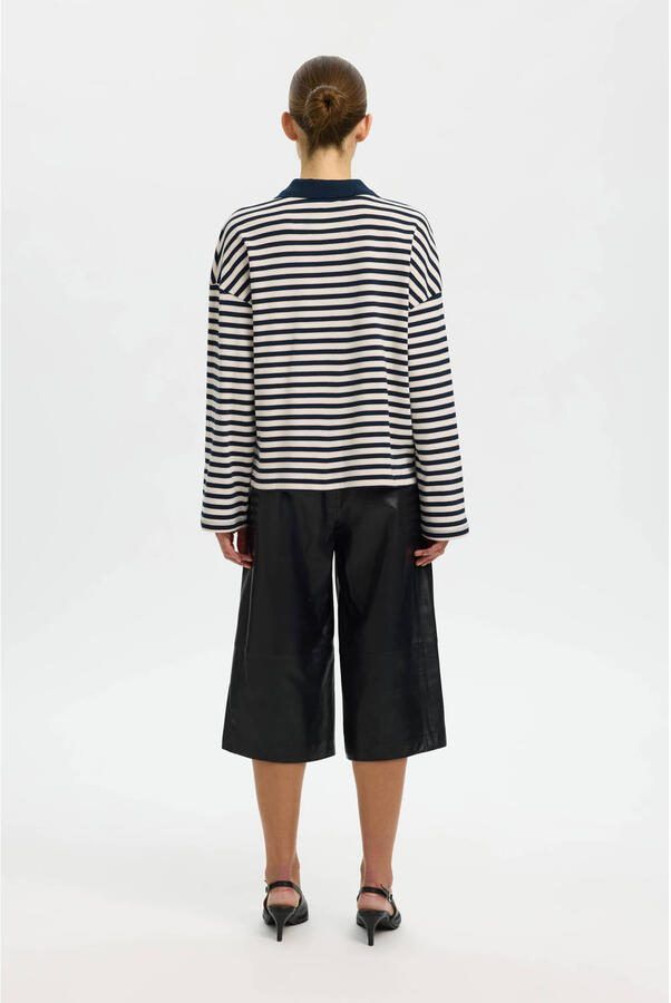 Selected gestreepte polo donkerblauw - Foto 2