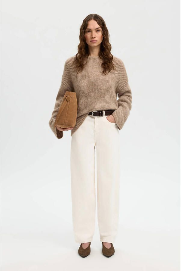 Selected high waist barrel jeans ecru - Foto 2