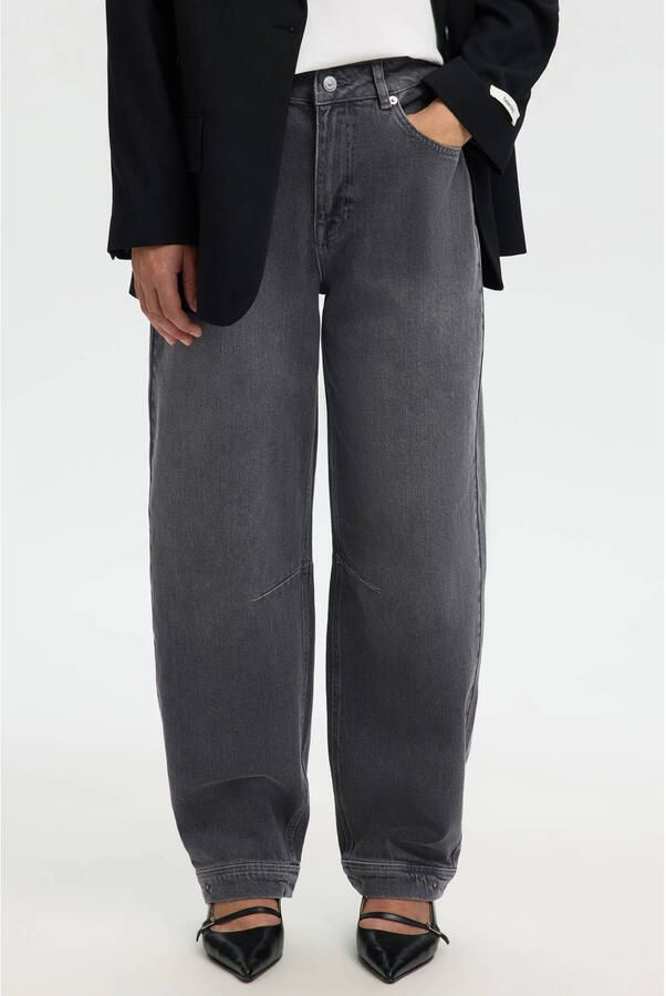 Selected high waist barrel jeans grey denim