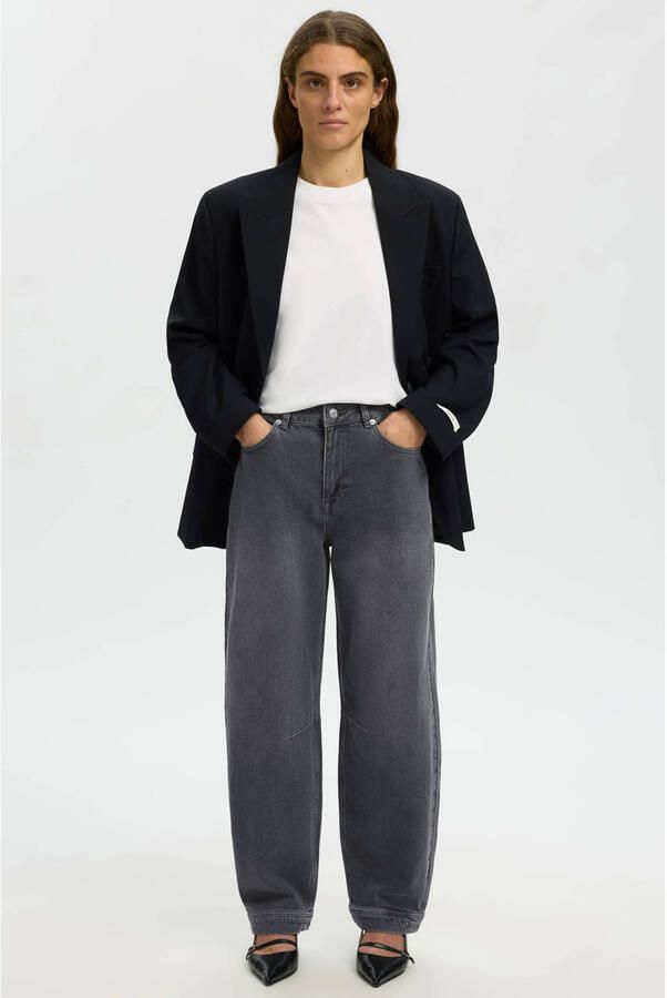 Selected high waist barrel jeans grey denim - Foto 2
