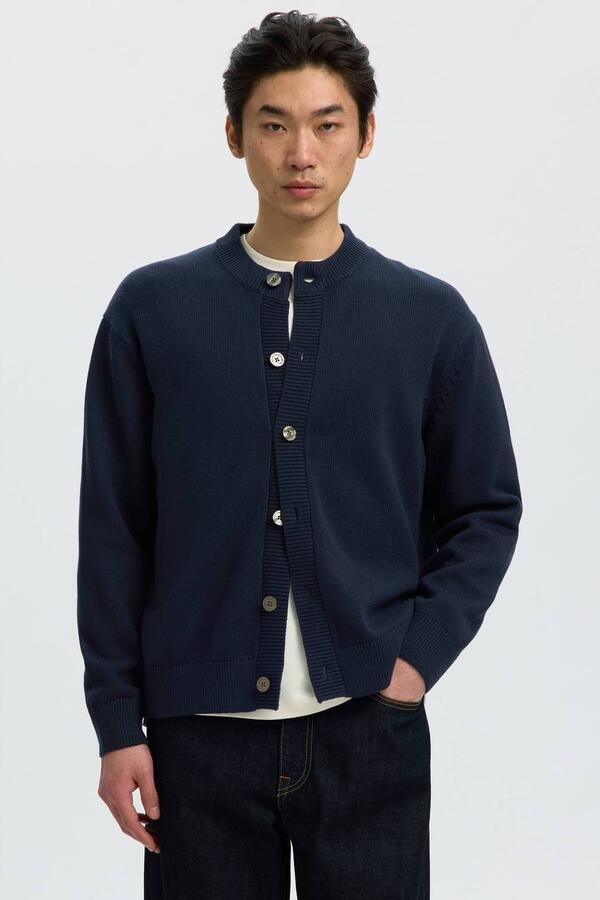 Selected Regular fit cardigan van puur katoen