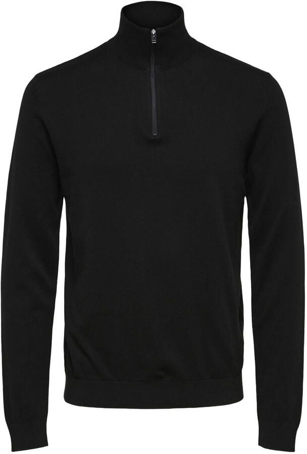 SELECTED MEN Heren Truien & Vesten Slhberg Half Zip Cardigan Noos Zwart