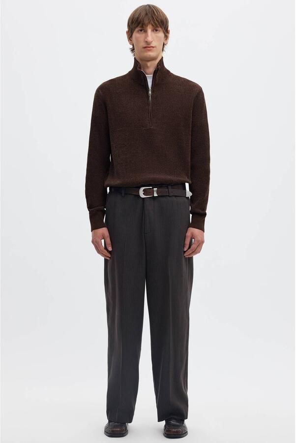 SELECTED MEN Heren Truien & Vesten Slmrodney Ls High Neck Half Zip Bruin - Foto 2