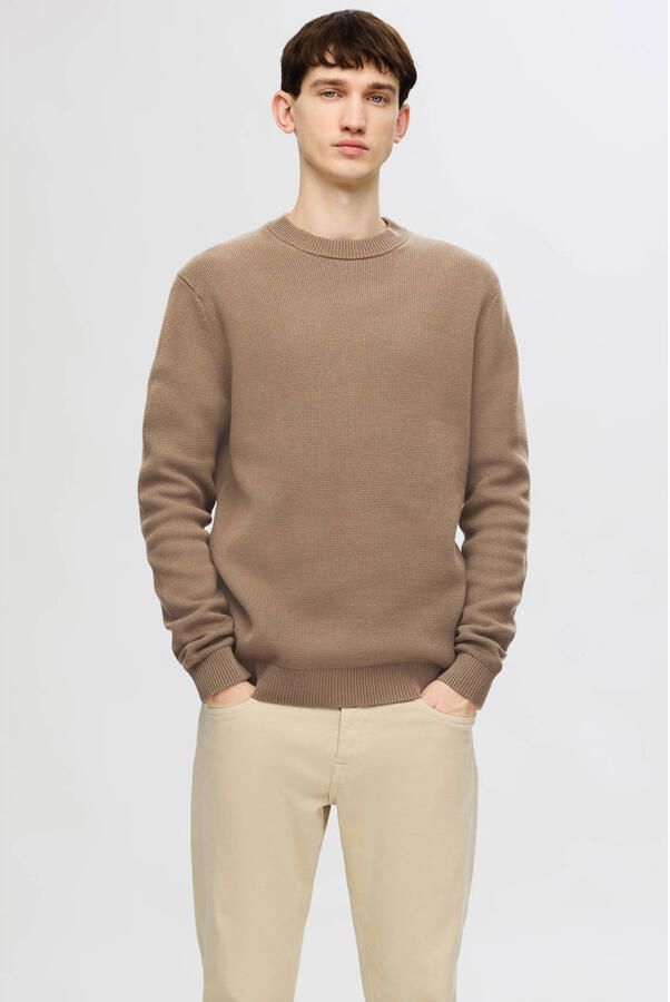 Selected Homme Gebreide pullover met ronde hals model 'DANE'