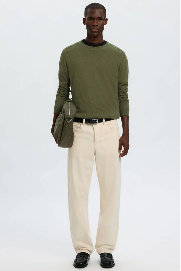 SELECTED HOMME Heren Truien & Vesten Slhberg Crew Neck Noos Groen - Foto 7