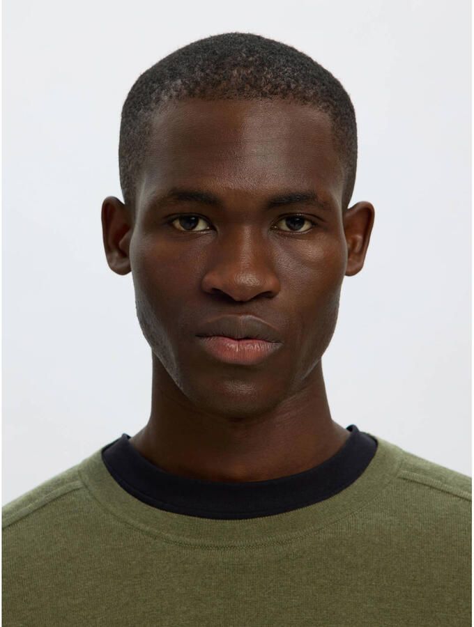 SELECTED HOMME Heren Truien & Vesten Slhberg Crew Neck Noos Groen - Foto 5