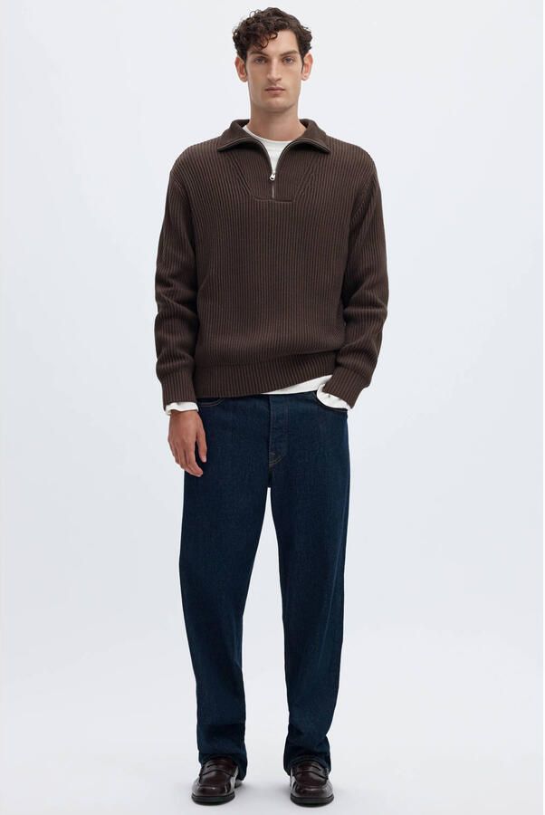Selected Regular fit pullover van pure katoen met schipperskraag - Foto 3