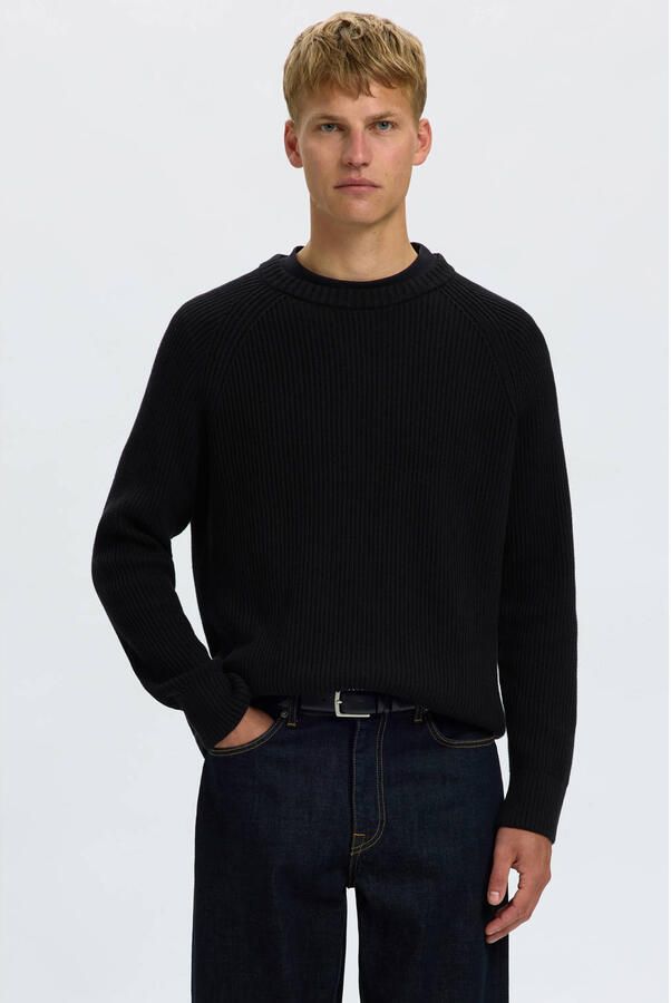 Selected Regular fit pullover van puur katoen model 'BRAUN'
