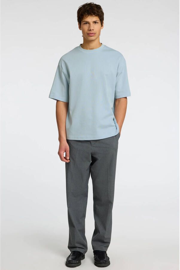 SELECTED HOMME loose fit T-shirt SLHLOOSEOSCAR lichtblauw - Foto 2