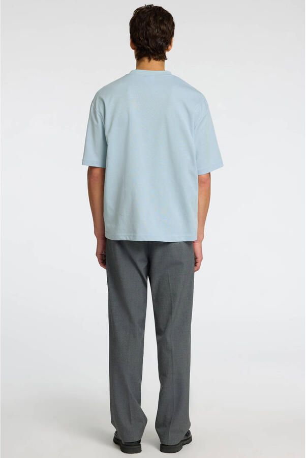 SELECTED HOMME loose fit T-shirt SLHLOOSEOSCAR lichtblauw - Foto 3