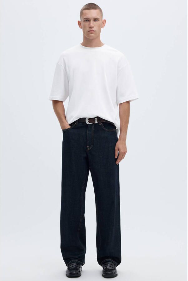 SELECTED MEN Heren Polo's & T-shirts Slhlooseoscar Ss O-neck Tee Noos Wit - Foto 7