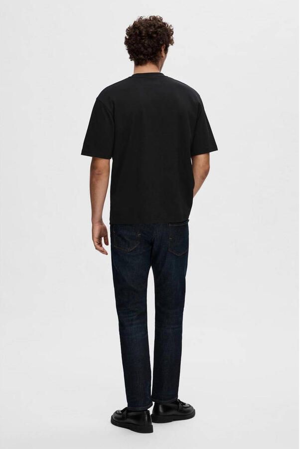 SELECTED MEN Heren Polo's & T-shirts Slhlooseoscar Ss O-neck Tee Noos Zwart - Foto 6