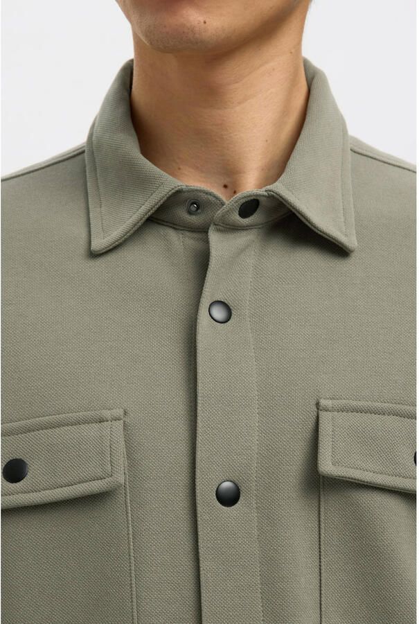 SELECTED HOMME regular fit overshirt SLHJACKIE met biologisch katoen vetiver - Foto 2