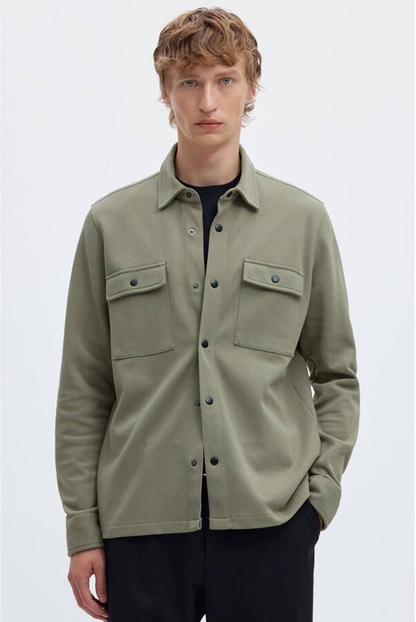 SELECTED HOMME regular fit overshirt SLHJACKIE met biologisch katoen vetiver - Foto 3