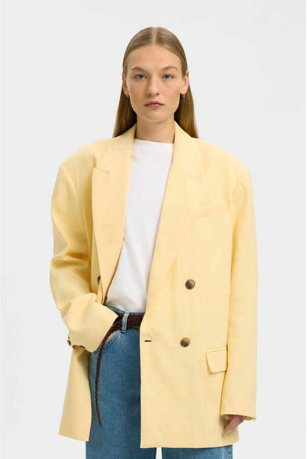SELECTED WOMEN Dames Blazers Slfoversized Marlie Db Blazer Geel - Foto 5