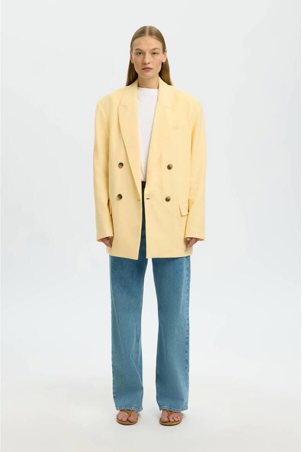 SELECTED WOMEN Dames Blazers Slfoversized Marlie Db Blazer Geel - Foto 6