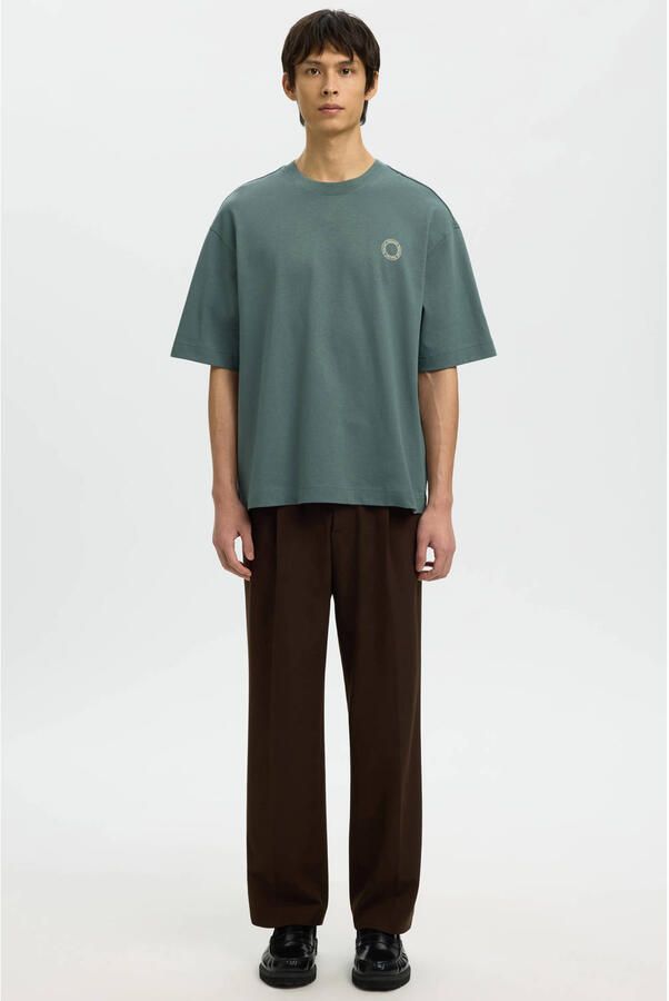 Selected oversized T-shirt gebreid groen