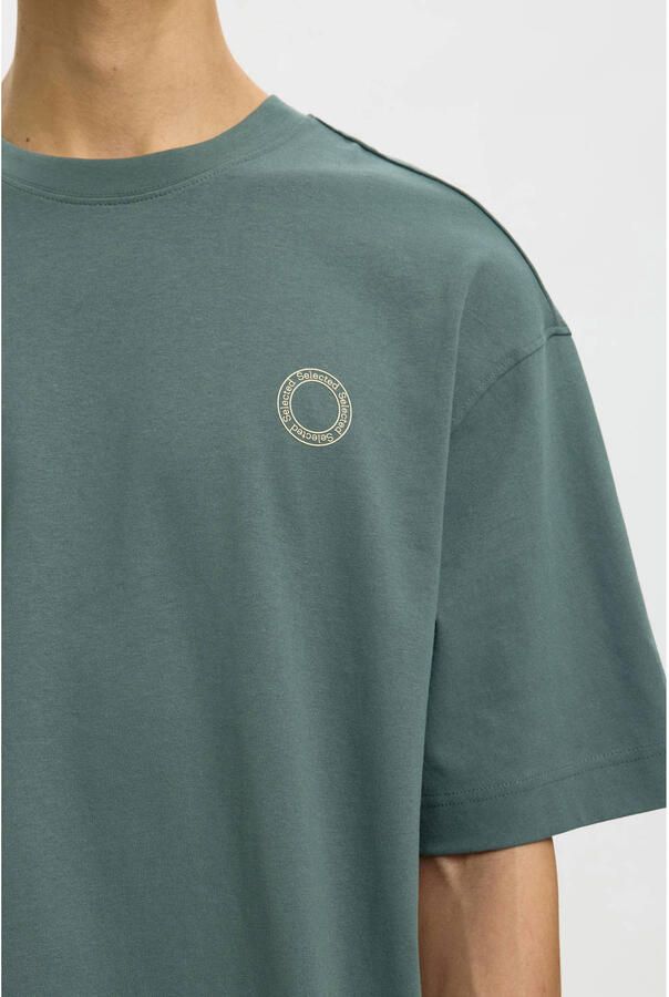 Selected oversized T-shirt gebreid groen - Foto 2