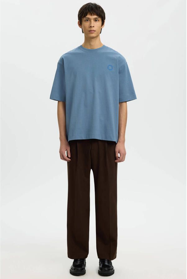 Selected oversized T-shirt gebreid lichtblauw