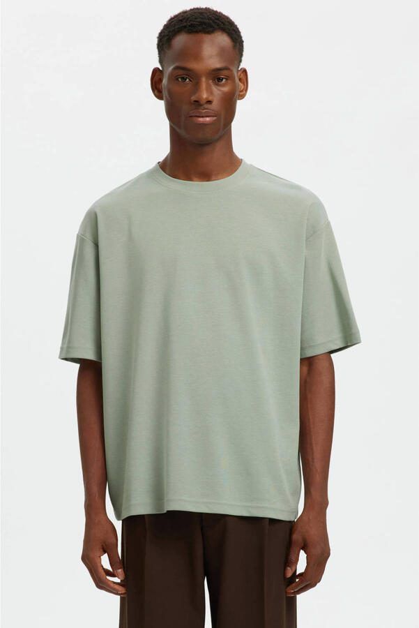 SELECTED MEN Heren Polo's & T-shirts Slhlooseoscar Ss O-neck Tee Noos Mint - Foto 5
