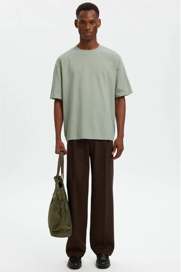 SELECTED MEN Heren Polo's & T-shirts Slhlooseoscar Ss O-neck Tee Noos Mint - Foto 7