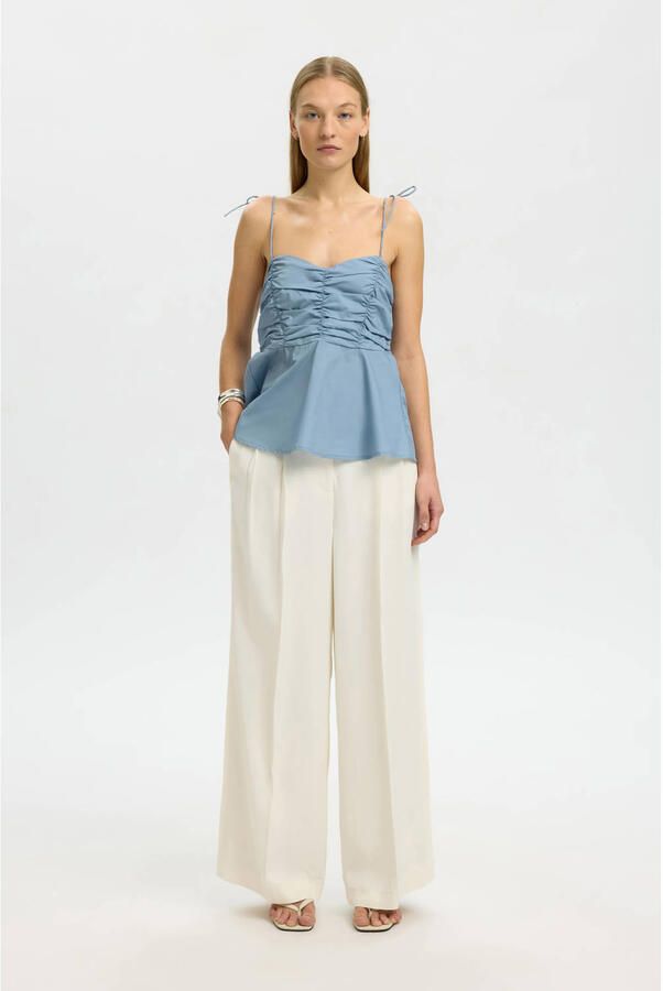 Selected peplum top lichtblauw - Foto 2