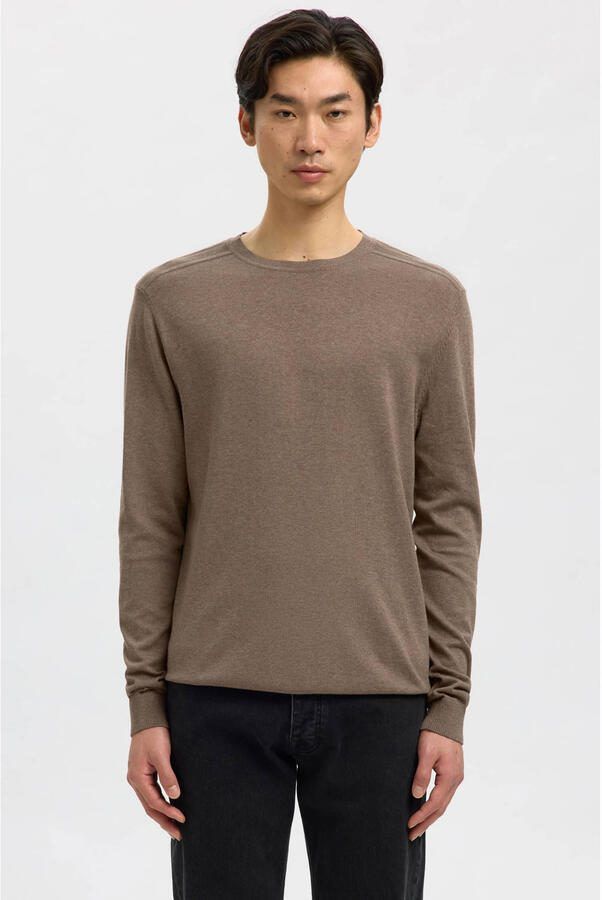 Selected Regular fit gebreide pullover van puur katoen model 'BERG'