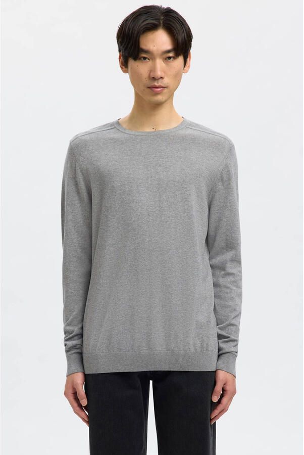 Selected Regular fit gebreide pullover van puur katoen model 'BERG'