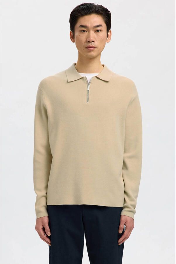 Selected Homme Relaxed fit gebreide pullover van viscosemix model 'TELLER'