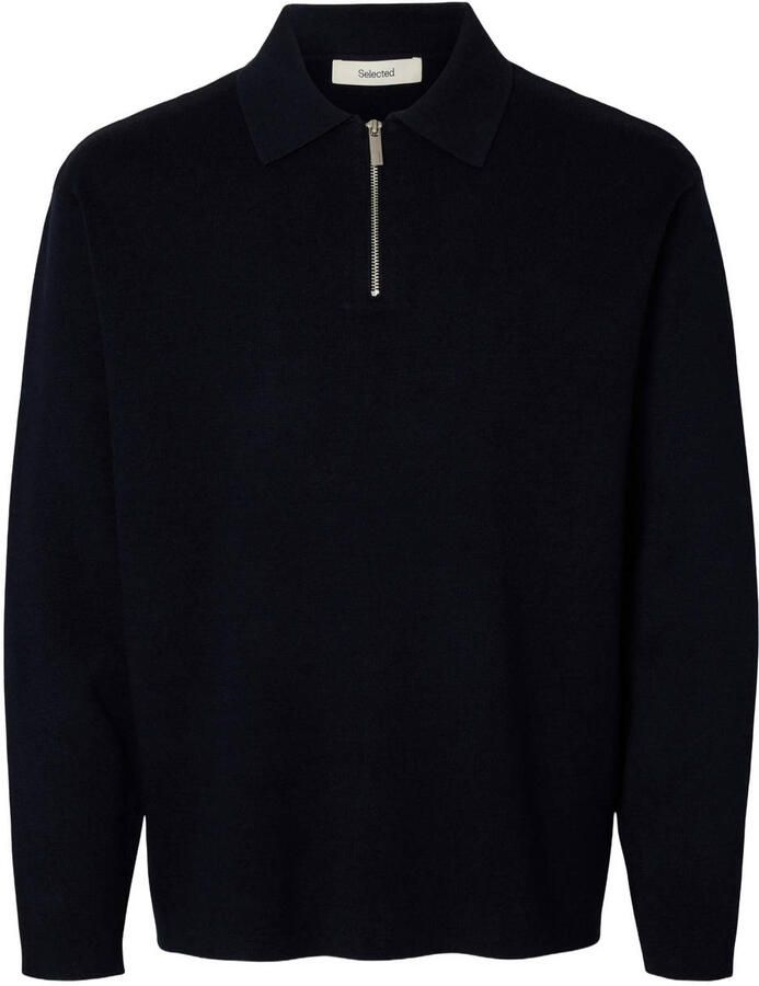 Selected Homme Relaxed fit gebreide pullover van viscosemix model 'TELLER'